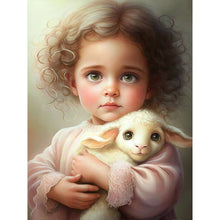 Lade das Bild in den Galerie-Viewer, Curly Hair Big Eyed Girl-Full Round/Square Diamond Painting-30x40cm/40x50cm/50x70cm
