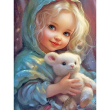 Lade das Bild in den Galerie-Viewer, Curly Hair Big Eyed Girl-Full Round/Square Diamond Painting-30x40cm/40x50cm/50x70cm
