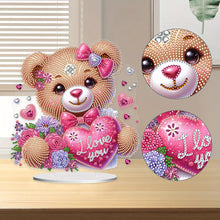 Lade das Bild in den Galerie-Viewer, Valentinstag-Bär einseitig gebohrt Acryl-Diamant-Desktop-Ornament

