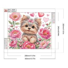 Lade das Bild in den Galerie-Viewer, Blumen-Yorkshire-Terrier-Teil-Special Diamond Painting-35x30cm
