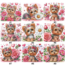 Lade das Bild in den Galerie-Viewer, Blumen-Yorkshire-Terrier-Teil-Special Diamond Painting-35x30cm
