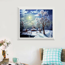 Lade das Bild in den Galerie-Viewer, Schneeszene - voller runder Diamant - 35x30cm
