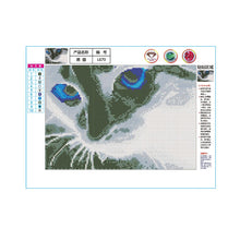 Lade das Bild in den Galerie-Viewer, Blauäugige Katze - voller runder Diamant - 40x30cm
