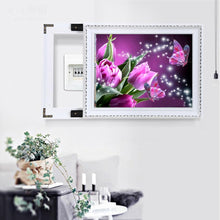 Lade das Bild in den Galerie-Viewer, Schmetterling Blume - voller runder Diamant - 40x30cm
