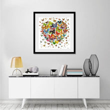 Lade das Bild in den Galerie-Viewer, SchmetterlingHerz - voller runder Diamant - 30x30cm
