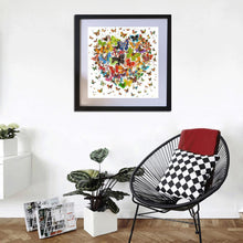 Lade das Bild in den Galerie-Viewer, SchmetterlingHerz - voller runder Diamant - 30x30cm
