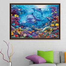 Lade das Bild in den Galerie-Viewer, Delphin - voller runder Diamant - 38x30cm
