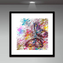 Lade das Bild in den Galerie-Viewer, Schmetterling - voller runder Diamant - 30x30cm
