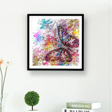 Lade das Bild in den Galerie-Viewer, Schmetterling - voller runder Diamant - 30x30cm
