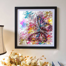 Lade das Bild in den Galerie-Viewer, Schmetterling - voller runder Diamant - 30x30cm
