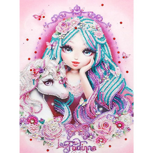 Lade das Bild in den Galerie-Viewer, Diamant- Kristall Strass - Mädchen &amp; Einhorn
