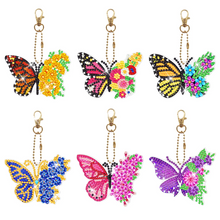 Lade das Bild in den Galerie-Viewer, 6pcs DIY Diamond Painting Schlüsselanhänger - Schmetterling
