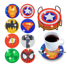 Lade das Bild in den Galerie-Viewer, 8 Stück Untersetzer Marvel Cup Untersetzer aus Holz
