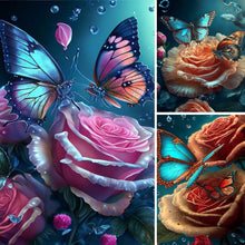 Lade das Bild in den Galerie-Viewer, Schmetterlingsrose-Voller  Diamond Painting-30x40cm
