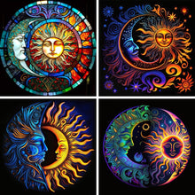Lade das Bild in den Galerie-Viewer, Stern Mond-Voller Diamond Painting-30x30cm
