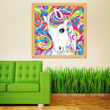 Lade das Bild in den Galerie-Viewer, Pferd - voller runder Diamant - 30x30cm
