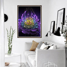 Lade das Bild in den Galerie-Viewer, Fluoreszierende Blume Stich - voller runder Diamant - 30x40cm
