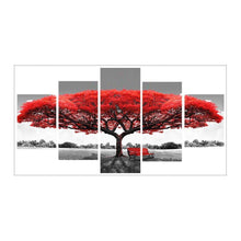 Lade das Bild in den Galerie-Viewer, Roter Baum 5 - Bild - voller runder Diamant - 95x45cm
