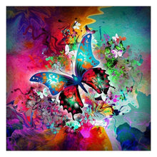 Lade das Bild in den Galerie-Viewer, Schmetterling - voller runder Diamant - 30x30cm
