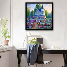 Lade das Bild in den Galerie-Viewer, Blumenvilla - voller runder Diamant - 30x30cm
