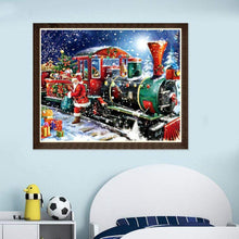 Lade das Bild in den Galerie-Viewer, Weihnachtszug - voller runder Diamant - 40x30cm
