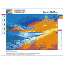 Lade das Bild in den Galerie-Viewer, Strand in untergehender Sonne - volle Diamant-Malerei - 30x40cm
