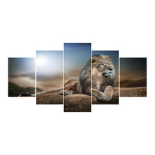 Lade das Bild in den Galerie-Viewer, Lion 5 - Bilder - voller runder Diamant - 95x45cm
