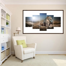 Lade das Bild in den Galerie-Viewer, Lion 5 - Bilder - voller runder Diamant - 95x45cm
