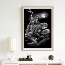 Lade das Bild in den Galerie-Viewer, Schönheit Schädel - voller runder Diamant - 40x30cm
