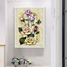 Lade das Bild in den Galerie-Viewer, Blumen - voller runder Diamant - 40x30cm
