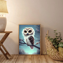 Lade das Bild in den Galerie-Viewer, Eulenvolle runde Diamantmalerei 30 * 40CM
