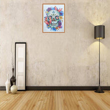 Lade das Bild in den Galerie-Viewer, Blumen Schädel - voller runder Diamant - 30x25cm
