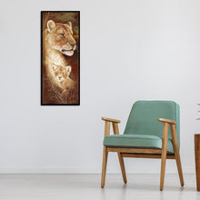 Lade das Bild in den Galerie-Viewer, Löwe - voller runder Diamant - 25 * 55cm
