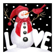 Lade das Bild in den Galerie-Viewer, Weihnachten Schneemann - voller runder Diamant - 25x25cm
