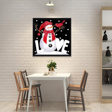Lade das Bild in den Galerie-Viewer, Weihnachten Schneemann - voller runder Diamant - 25x25cm
