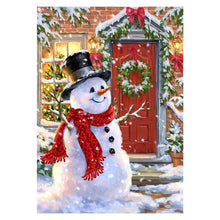 Lade das Bild in den Galerie-Viewer, Weihnachten Schneemann - voller runder Diamant - 40x30cm
