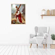 Lade das Bild in den Galerie-Viewer, Kreuz religiös - voller runder Diamant - 30x40cm
