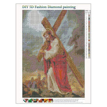 Lade das Bild in den Galerie-Viewer, Kreuz religiös - voller runder Diamant - 30x40cm
