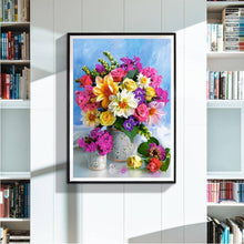 Lade das Bild in den Galerie-Viewer, Farbige Blume - voller runder Diamant - 40x30cm
