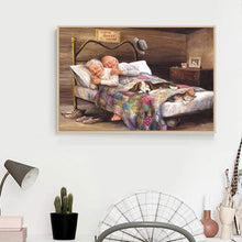 Lade das Bild in den Galerie-Viewer, Glückliches altes Paar - voller runder Diamant - 40x30cm
