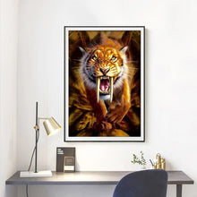 Lade das Bild in den Galerie-Viewer, Heftiger Tiger - volle Diamant-Malerei - 30x40cm
