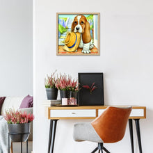 Lade das Bild in den Galerie-Viewer, Hund - voller runder Diamant - 25x25cm
