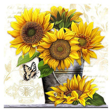 Lade das Bild in den Galerie-Viewer, Sonnenblume - voller quadratischer Diamant - 30x30cm
