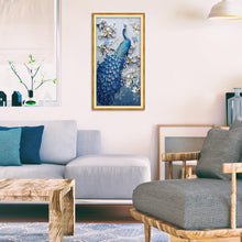 Lade das Bild in den Galerie-Viewer, Pfau - voller runder Diamant - 50x95cm
