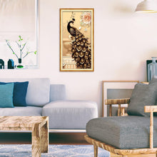 Lade das Bild in den Galerie-Viewer, Pfau - voller runder Diamant - 50x95cm

