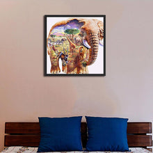Lade das Bild in den Galerie-Viewer, Elefant - voller quadratischer Diamant - 30x30cm
