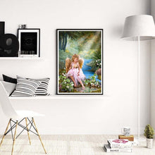 Lade das Bild in den Galerie-Viewer, Mädchen Engel - voller runder Diamant - 25x30cm
