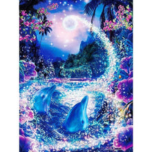 Lade das Bild in den Galerie-Viewer, Delphin - voller runder Diamant - 30x40cm
