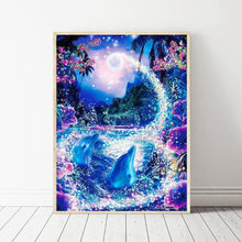 Lade das Bild in den Galerie-Viewer, Delphin - voller runder Diamant - 30x40cm
