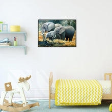 Lade das Bild in den Galerie-Viewer, Elefanten-Familie - volle Diamant-Malerei - 40x30cm
